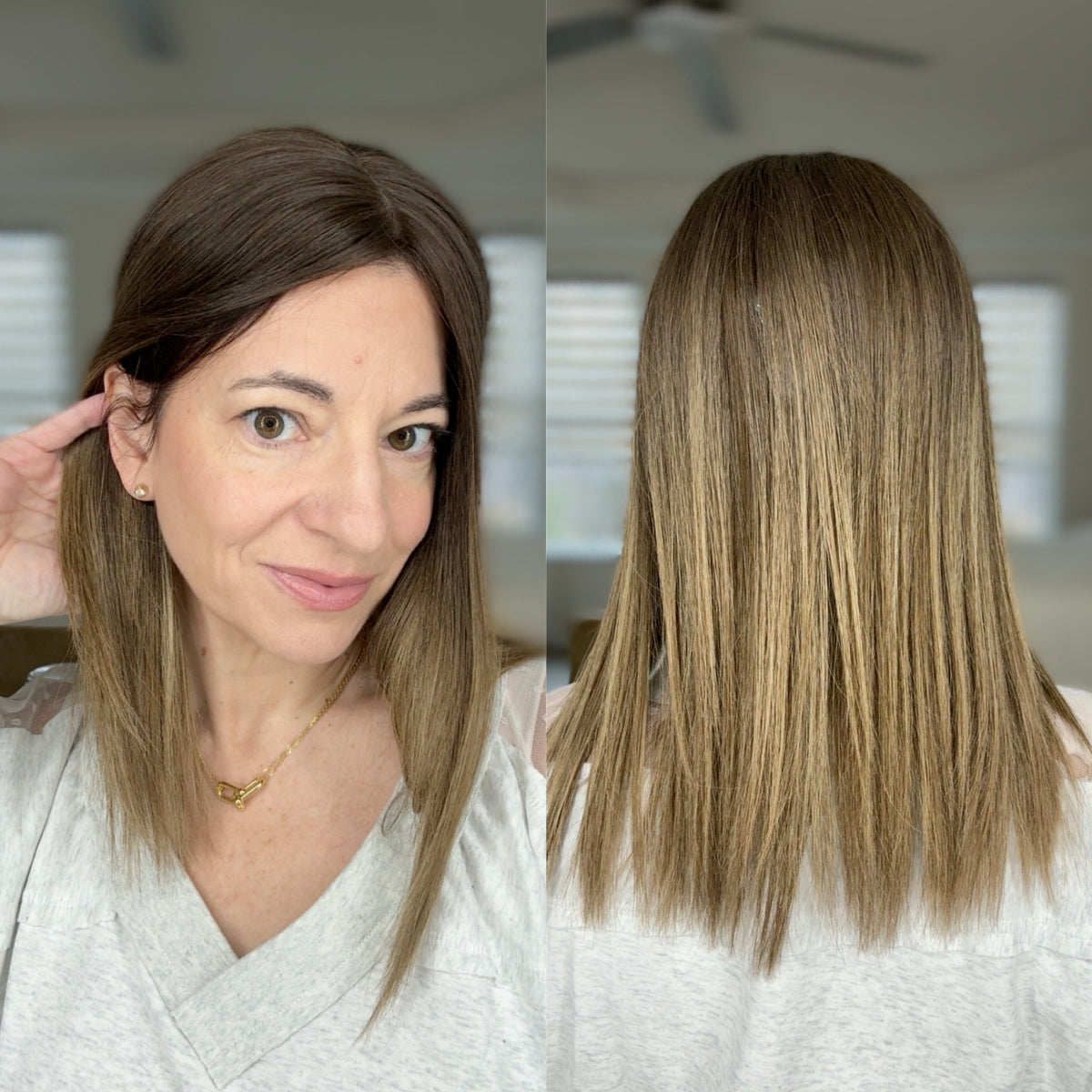 “TIANA LT ROOT" Premium Topper: Closed Lace Top, 8x8, 16"