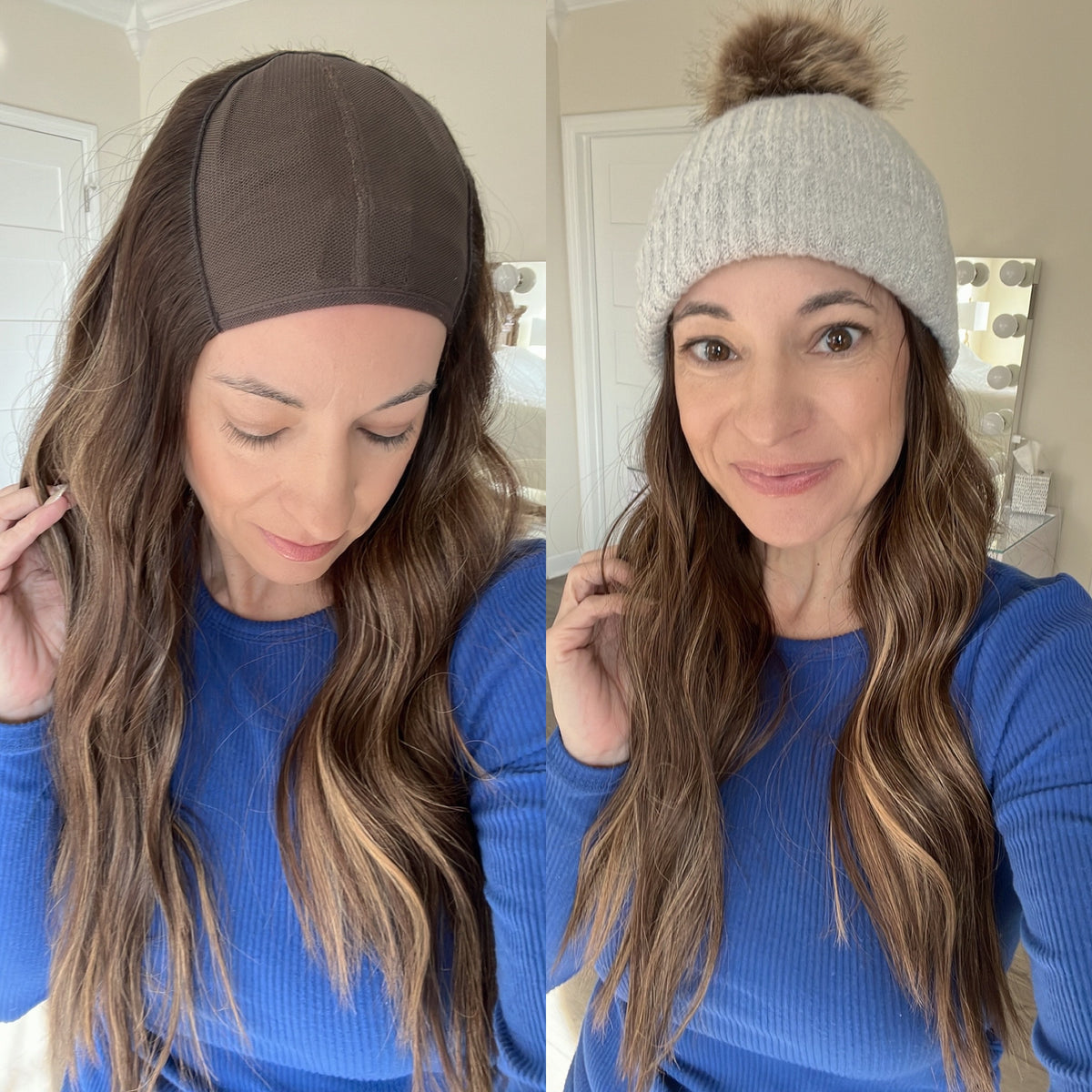 “ELLIE&quot; Premium HAT FALL Wig: Sz. M, 22-23&quot;