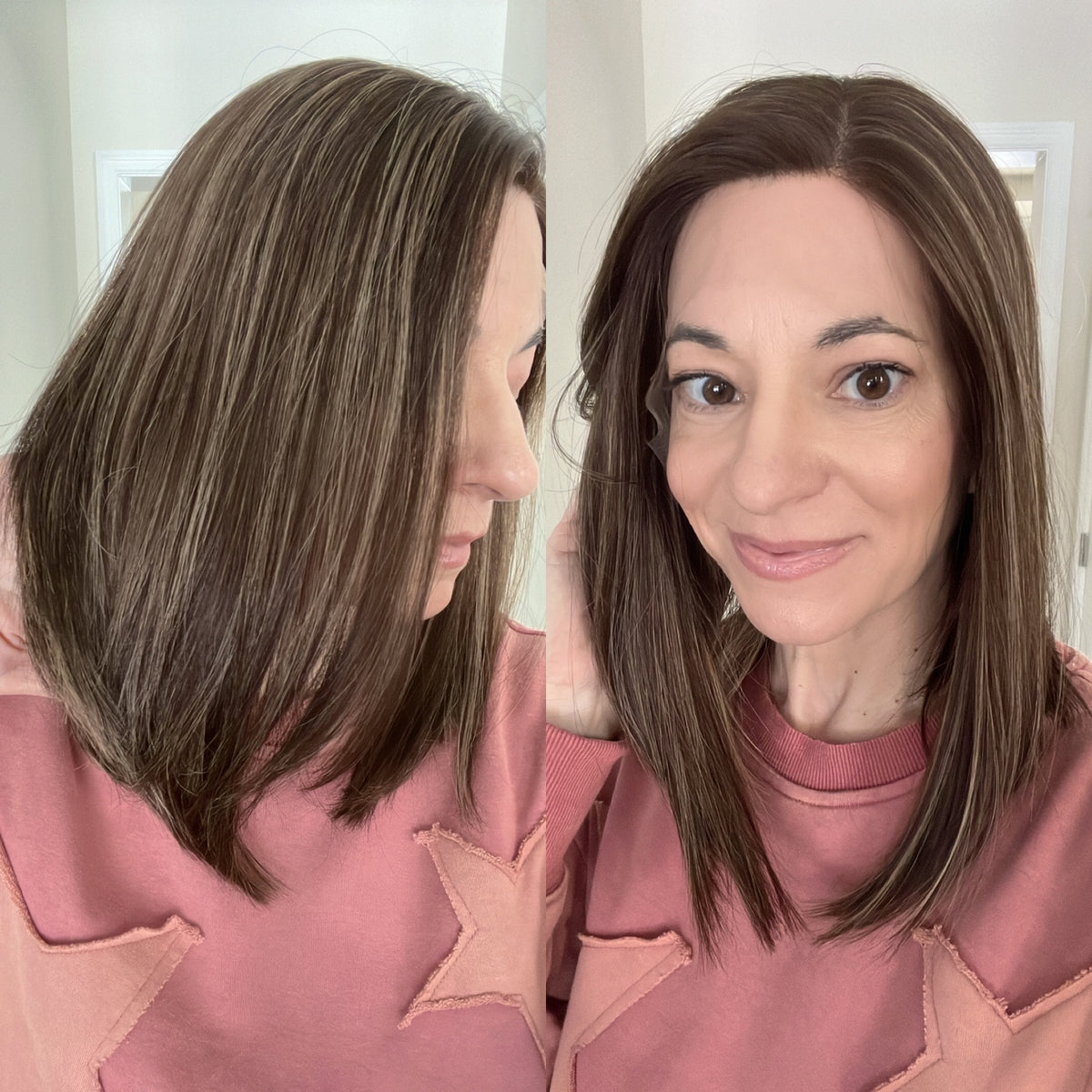 FINAL SALE “JACKIE&quot; Premium Wig: Lace Top, Sz. S/M, 15-16&quot;, ANGLED BOB