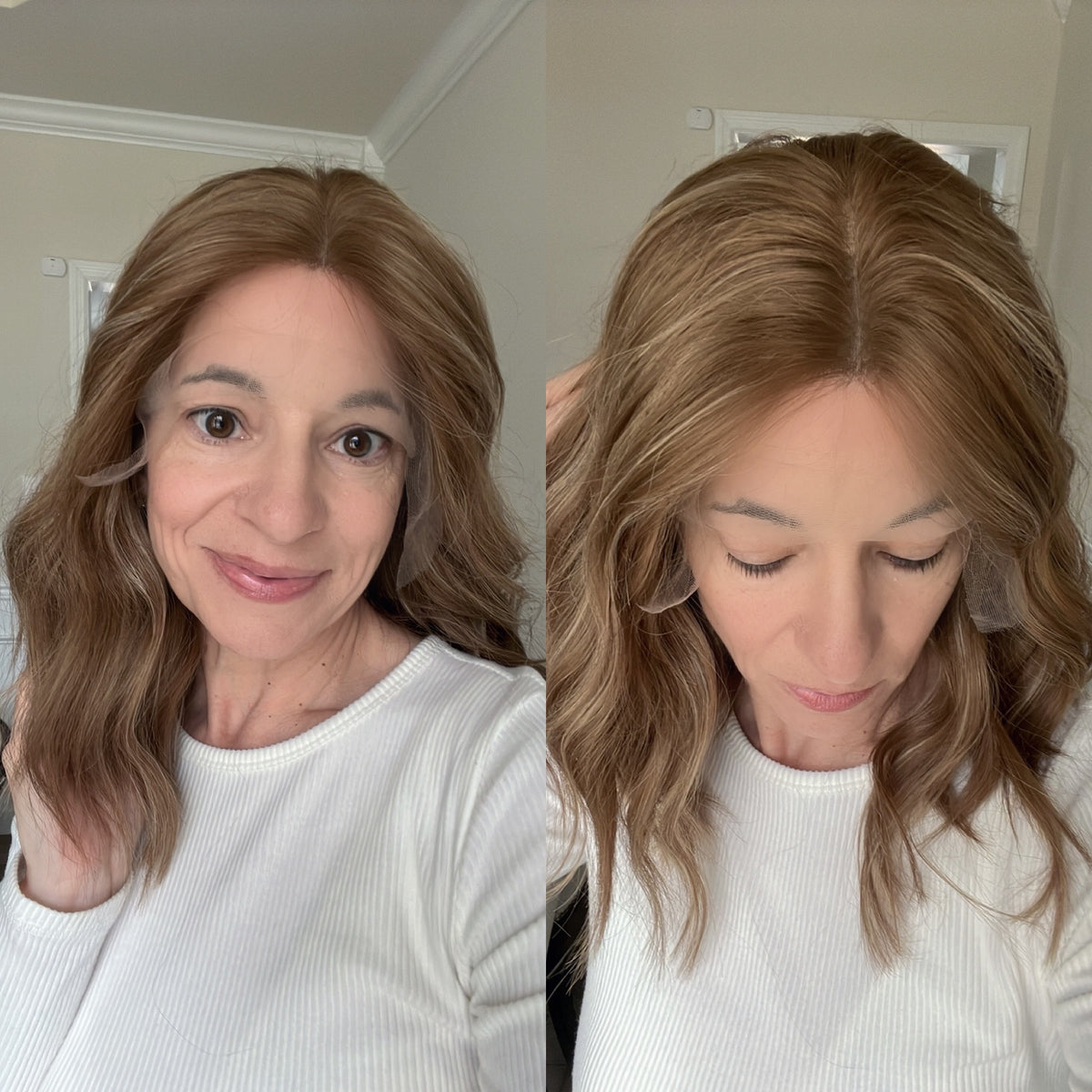 “RHEA&quot; Premium Wig: Lace Top, Sz. M, 16&quot; Inverted Lob