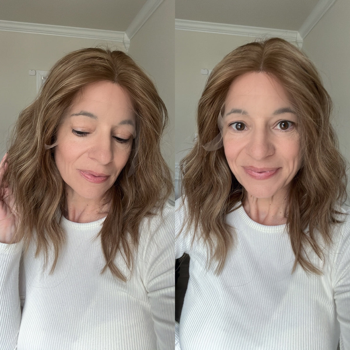 “RHEA&quot; Premium Wig: Lace Top, Sz. M, 16&quot; Inverted Lob