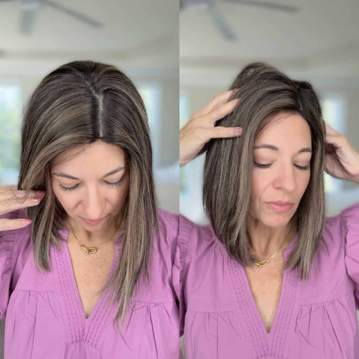 “YOU OUGHTA KNOW&quot; Exquisite Topper: Silk Top, 8x8, 14&quot;, Curtain Bangs