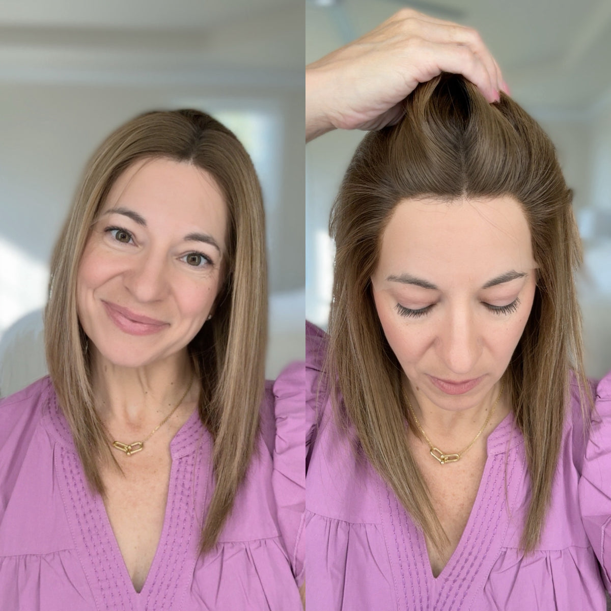 “SABRINA&quot; Premium Wig: Lace Top, Sz. M/L, 15-16&quot; Long Bob Cut