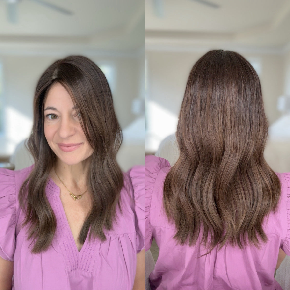 “ACORNS &amp; OAKS&quot; Exquisite Topper: Silk Top, 8x8, 18&quot;, Curtain Bangs