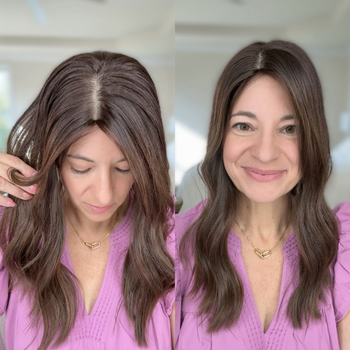 “ACORNS &amp; OAKS&quot; Exquisite Topper: Silk Top, 8x8, 18&quot;, Curtain Bangs