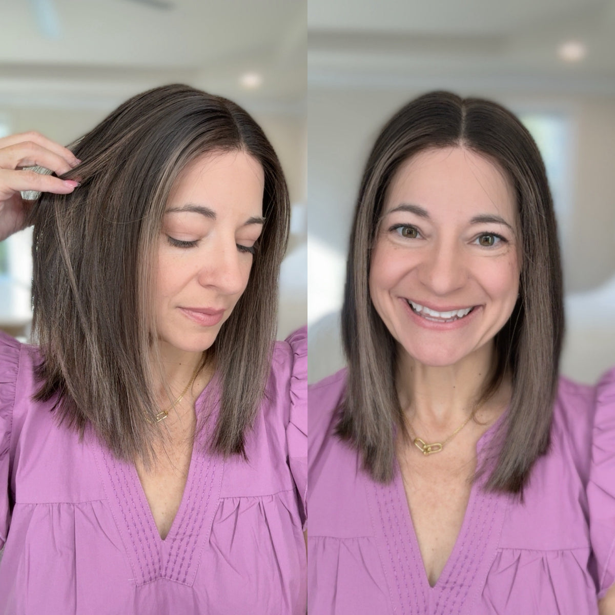 “SLOW BURN&quot; Exquisite Wig: Lace Top, Sz. S, 15&quot; Long Bob