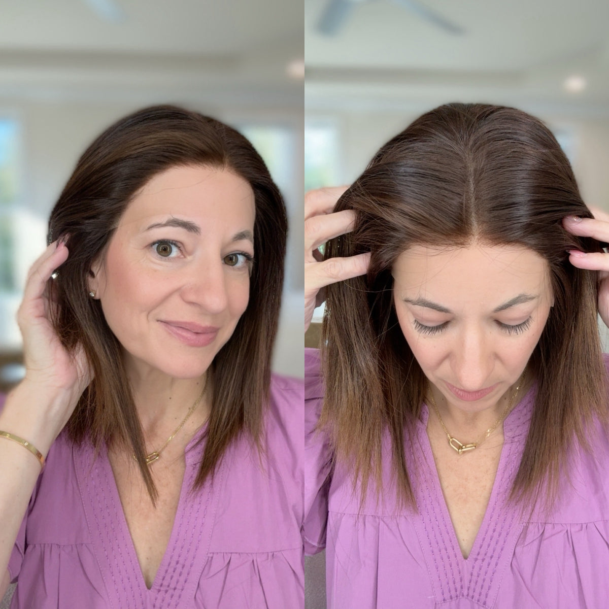 “BROWN SUGAR&quot; Exquisite Wig: Lace Top, Fully Handtied, Sz. S/M, 15&quot; Long Bob