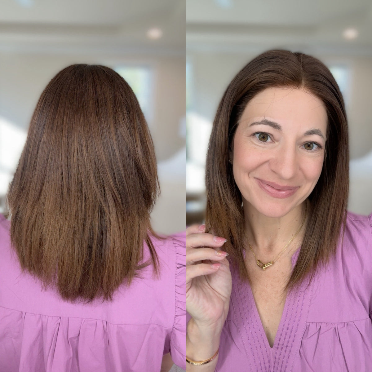 “BROWN SUGAR&quot; Exquisite Wig: Lace Top, Fully Handtied, Sz. S/M, 15&quot; Long Bob