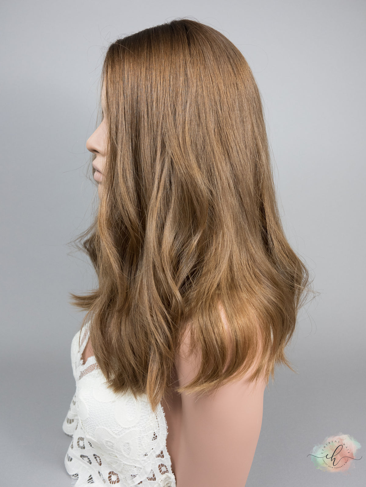 “GINGER SNAP" Exquisite Wig: Silk Top, Sz. M, 18", Euro