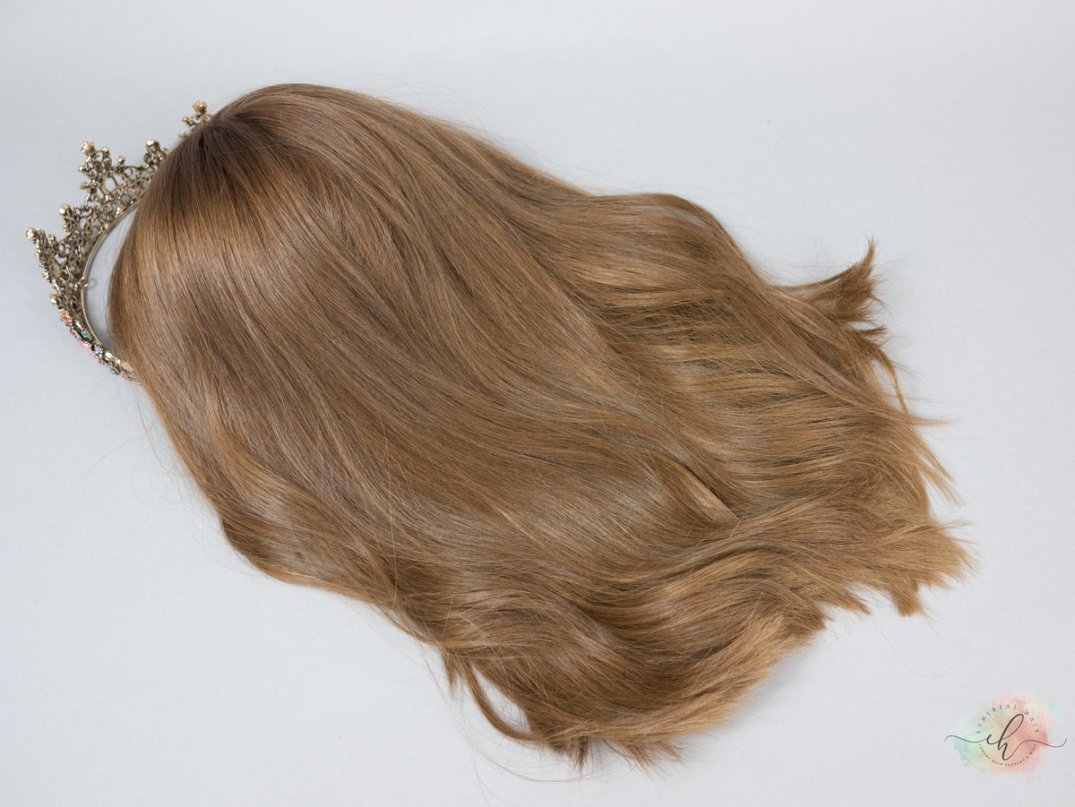 “GINGER SNAP" Exquisite Wig: Silk Top, Sz. M, 18", Euro