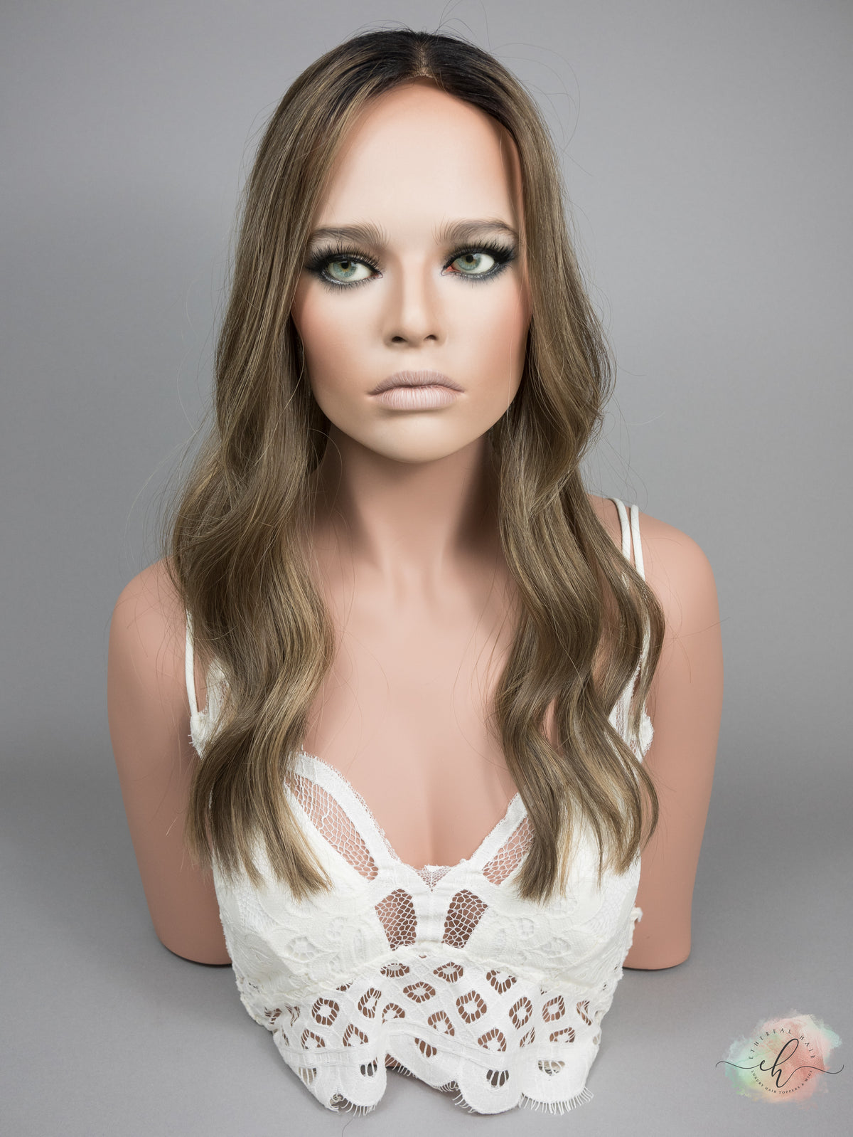 “ROOTED HARLOW&quot; Premium Topper: Lace Top, 8x8, 21&quot;