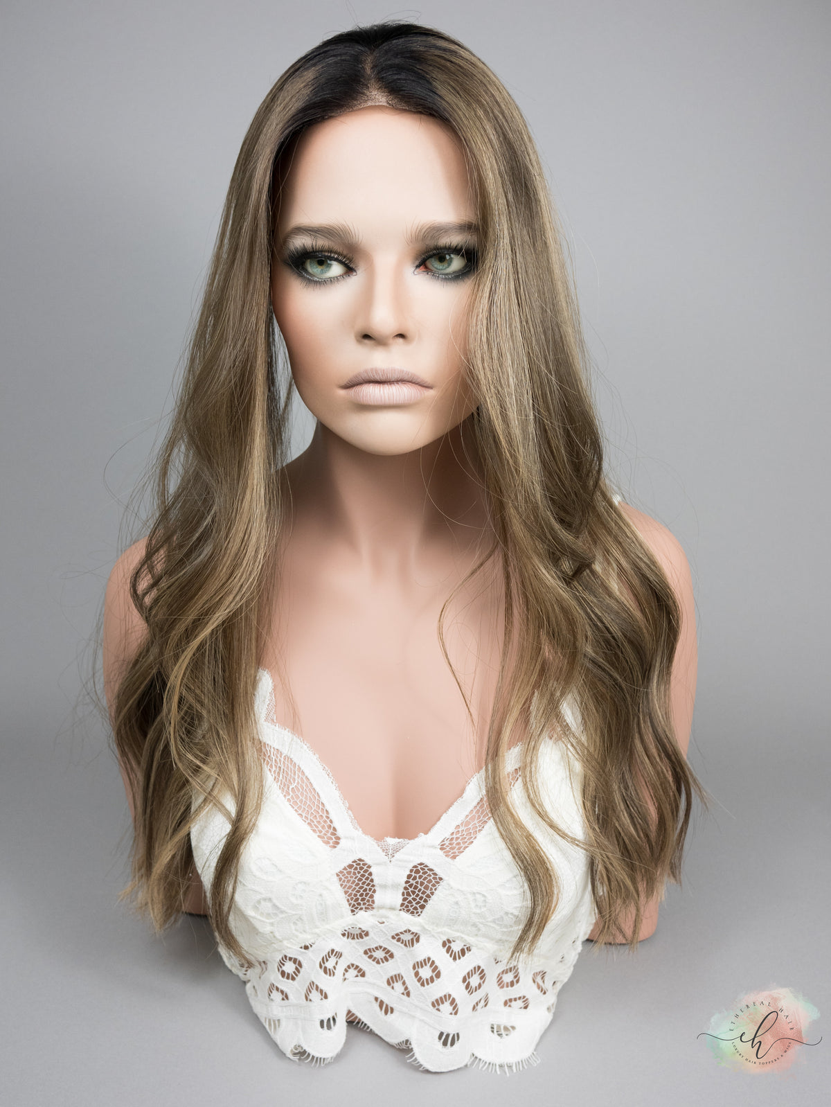 “ROOTED HARLOW&quot; Premium Topper: Lace Top, 8x8, 23&quot;