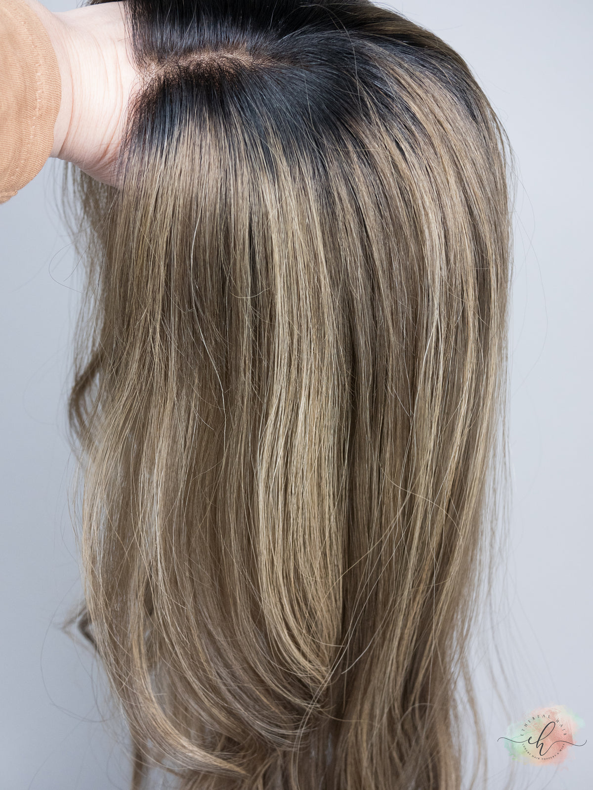 “ROOTED HARLOW&quot; Premium Topper: Lace Top, 8x8, 23&quot;