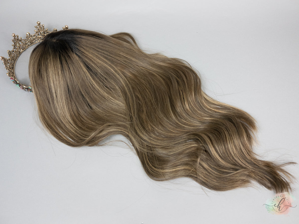 “ROOTED HARLOW&quot; Premium Topper: Lace Top, 8x8, 23&quot;