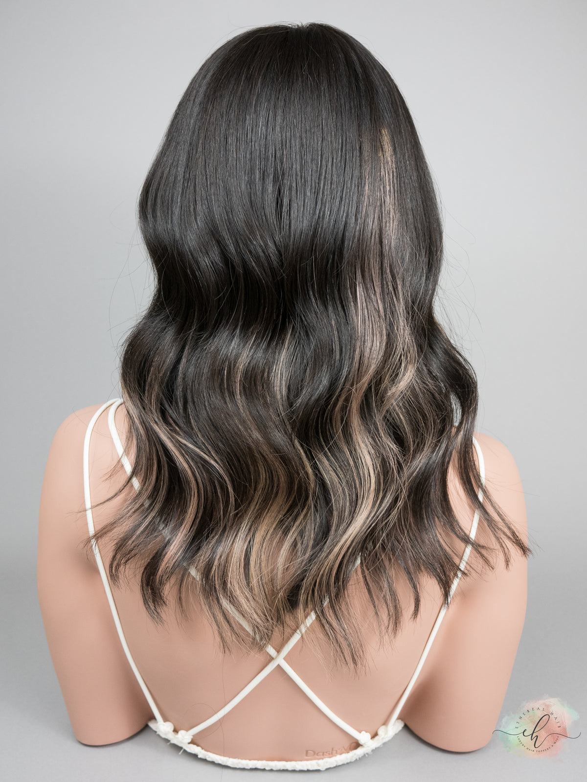 “CREME RIBBONS" Exquisite Wig: Lace Top, Sz. M, 17-18"