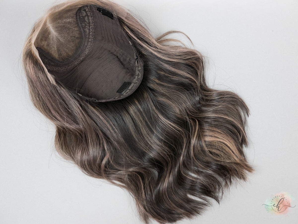 “CREME RIBBONS" Exquisite Wig: Lace Top, Sz. M, 17-18"