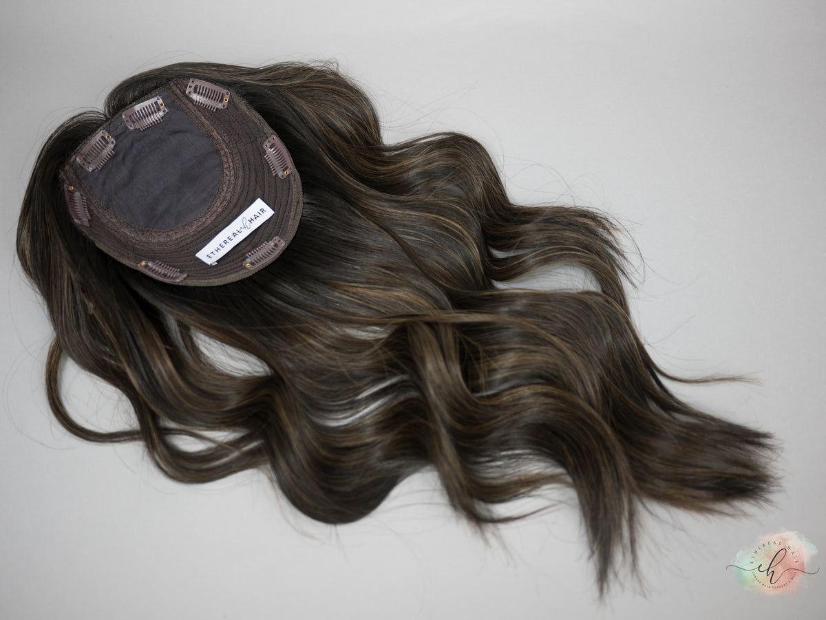 “RAVEN BALAYAGE&quot; Premium Topper: Silk Top, 7x7, 20&quot;