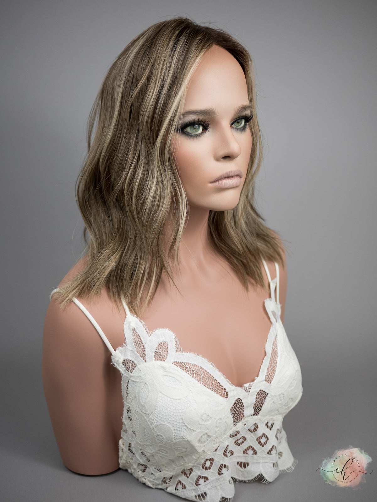 “BRYNN&quot; Premium Topper: Closed Lace Top, 8x8, 15-16&quot;