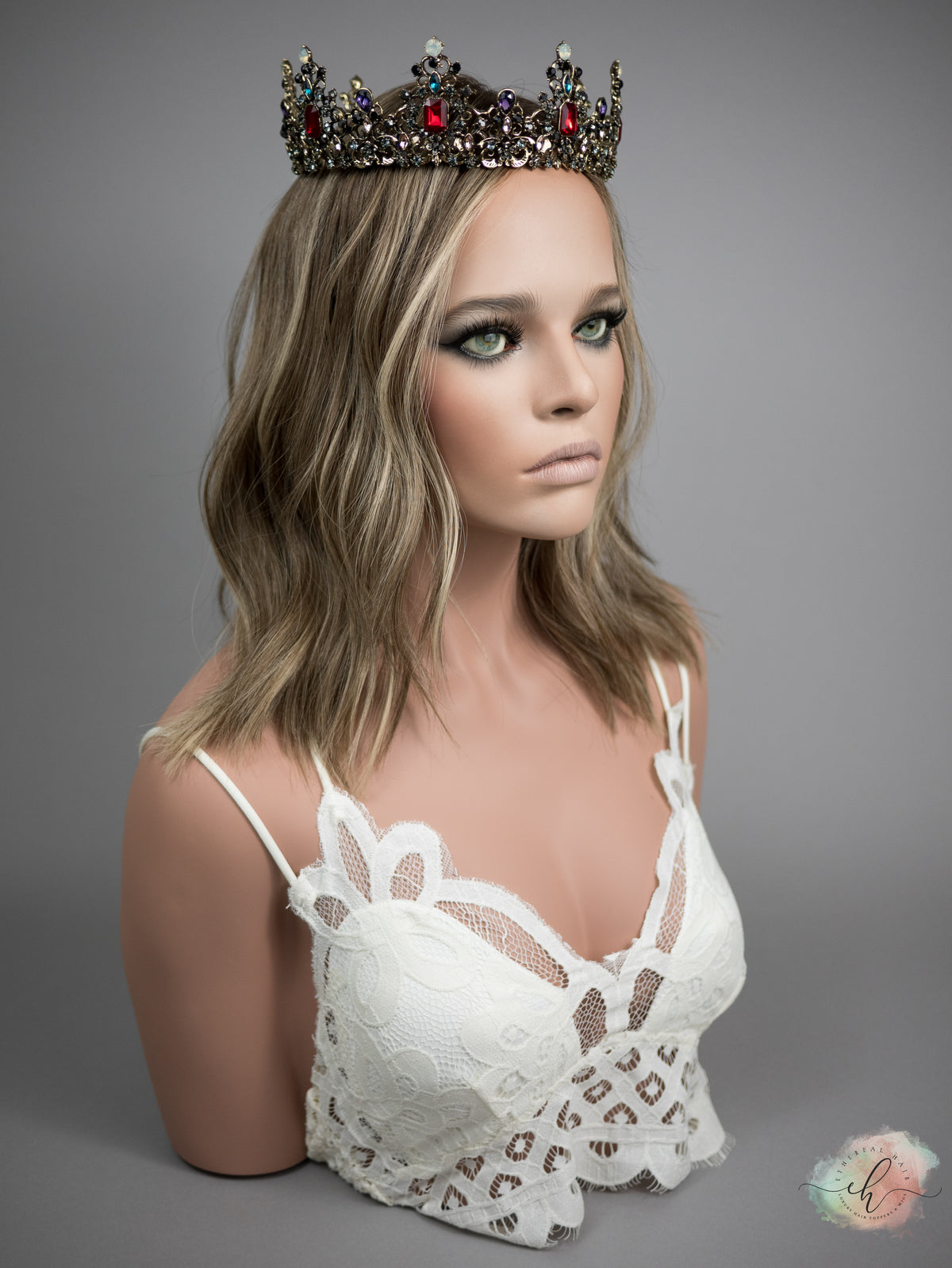 “BRYNN&quot; Premium Topper: Closed Lace Top, 8x8, 15-16&quot;