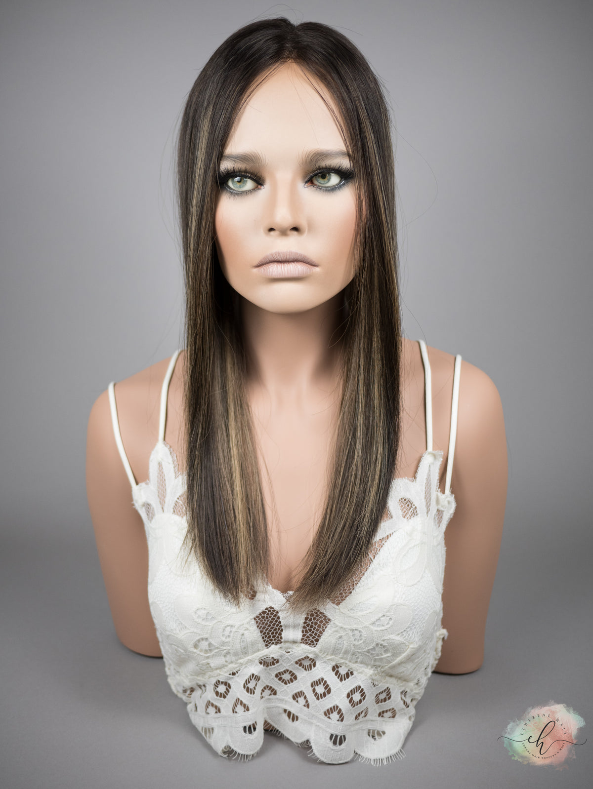 “LARK BALAYAGE&quot; Premium Topper: Closed Lace Top, 8x8, 20&quot;