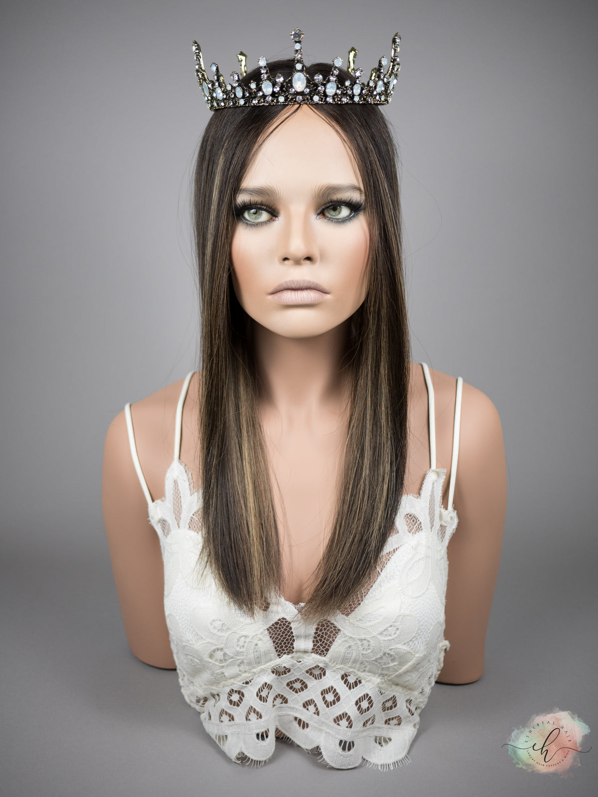 “LARK BALAYAGE&quot; Premium Topper: Closed Lace Top, 8x8, 20&quot;