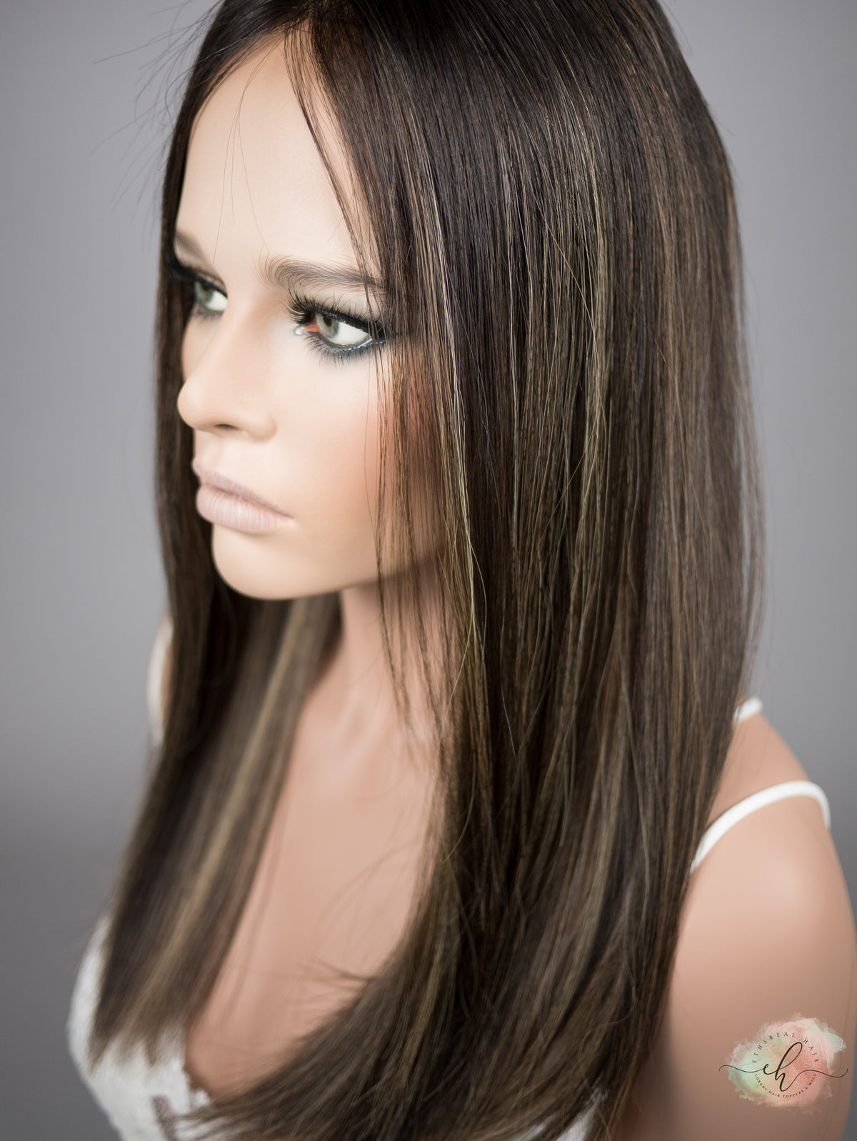 “LARK BALAYAGE&quot; Premium Topper: Closed Lace Top, 8x8, 20&quot;