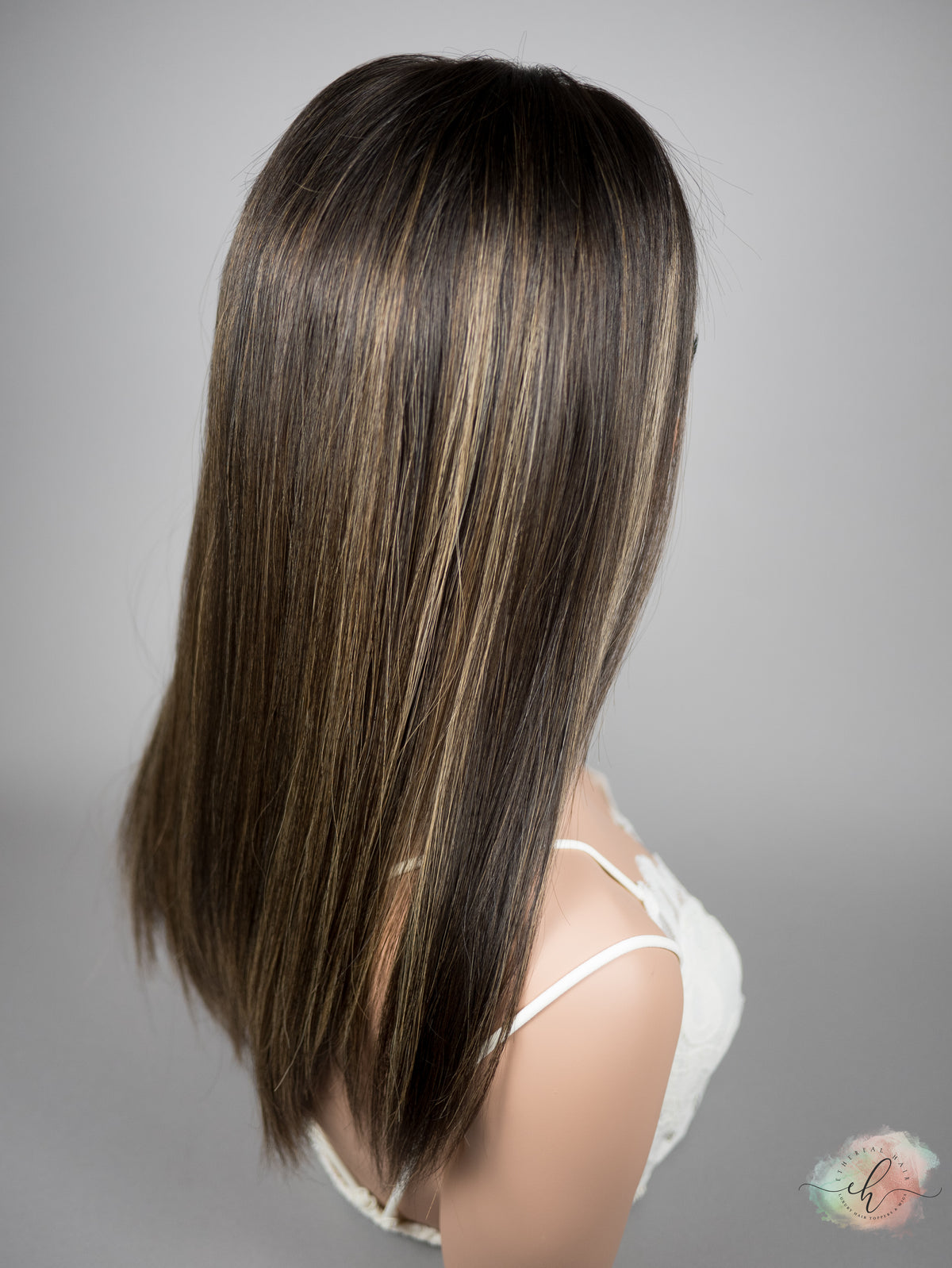 “LARK BALAYAGE&quot; Premium Topper: Closed Lace Top, 8x8, 20&quot;