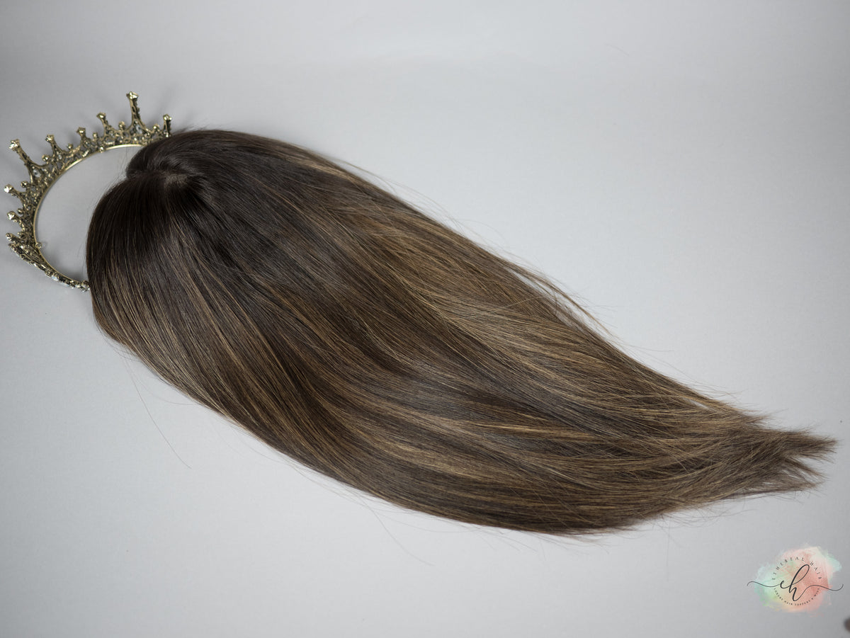 “LARK BALAYAGE&quot; Premium Topper: Closed Lace Top, 8x8, 20&quot;