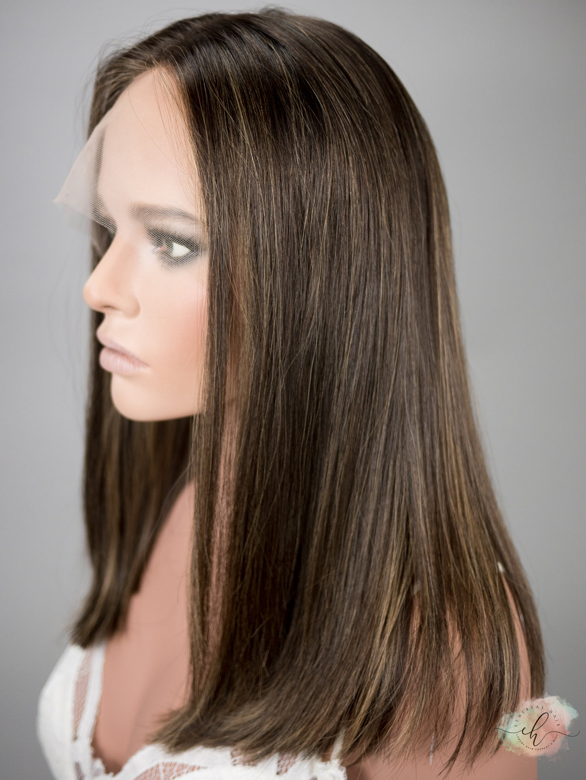 “GIANNA&quot; Premium Wig: Lace Top, Sz. XS/S, 17&quot;, LONG LOB