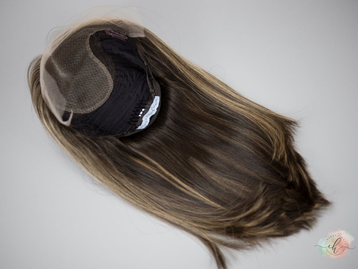 “GIANNA&quot; Premium Wig: Lace Top, Sz. XS/S, 17&quot;, LONG LOB