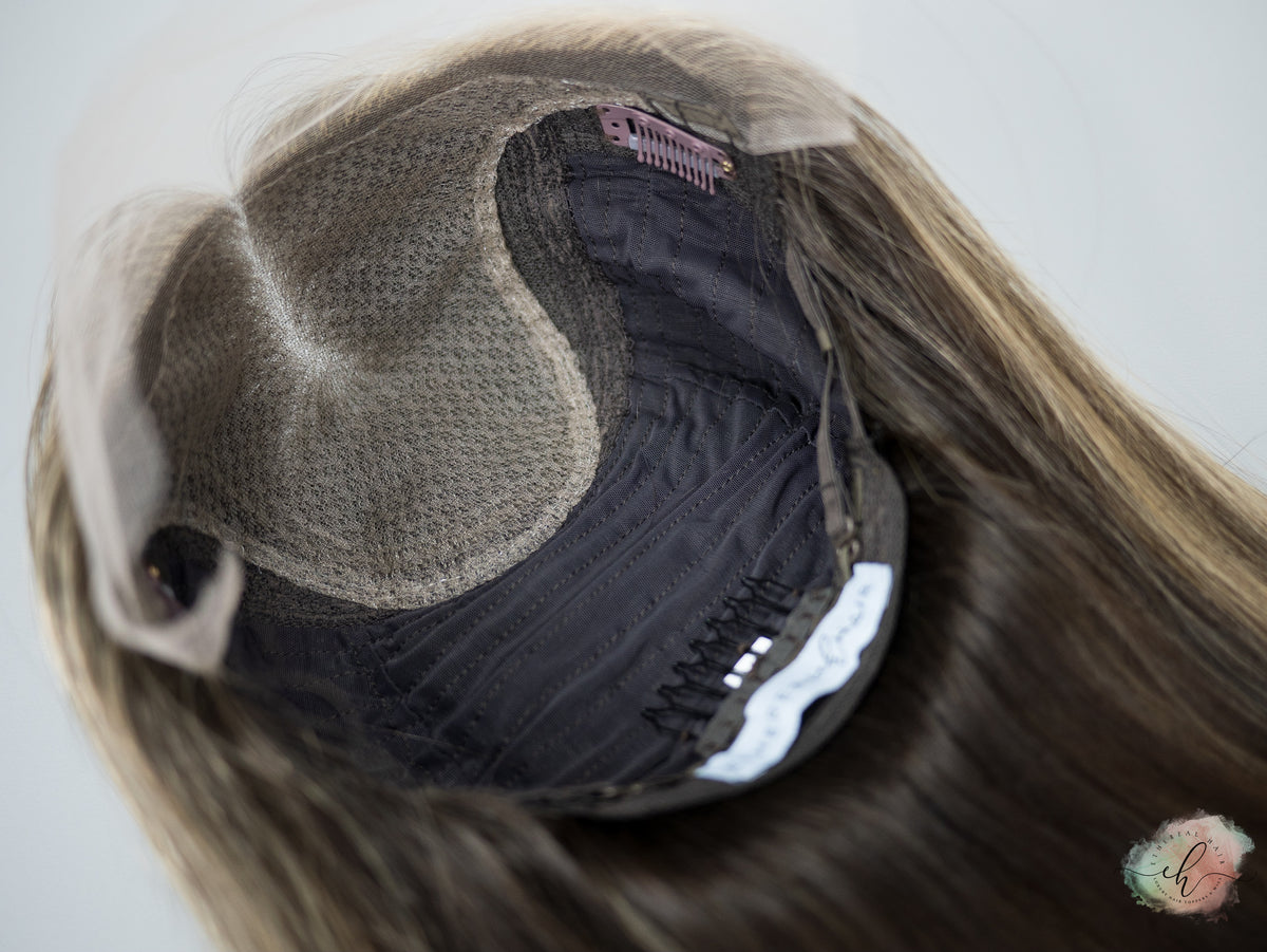 “GIANNA&quot; Premium Wig: Lace Top, Sz. XS/S, 17&quot;, LONG LOB