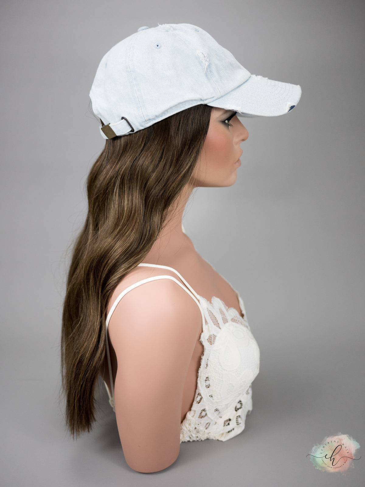 “ELLIE&quot; Premium HAT FALL Wig: Sz. M, 22-23&quot;