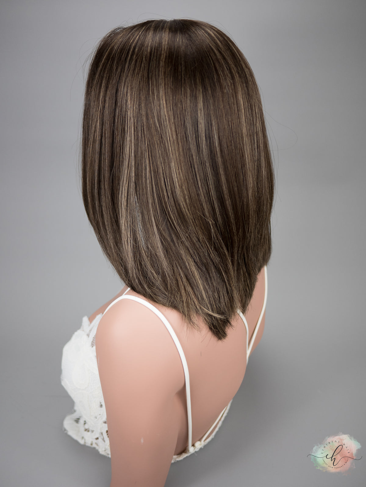 FINAL SALE “JACKIE&quot; Premium Wig: Lace Top, Sz. S/M, 15-16&quot;, ANGLED BOB