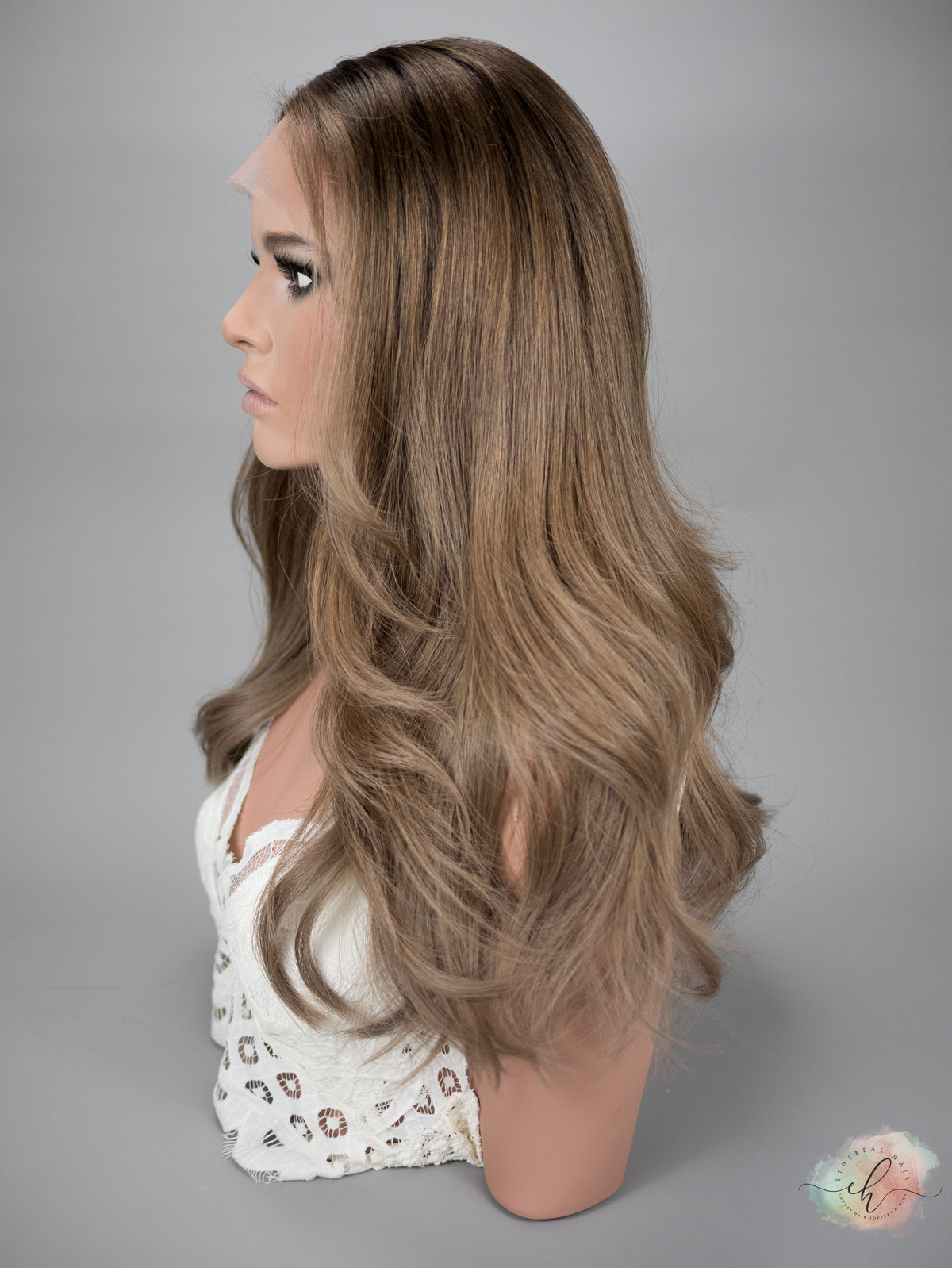 “BLOOMING BABE&quot; Exquisite Wig: Lace Top, Sz. S/M, 21-22&quot;