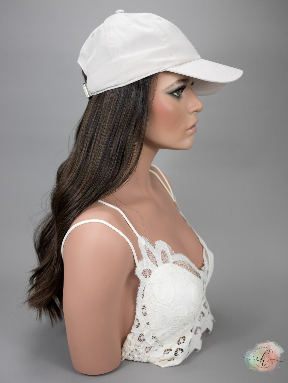 FINAL SALE “LUCIA&quot; Premium HAT FALL Wig: Sz. M, 22-24&quot;