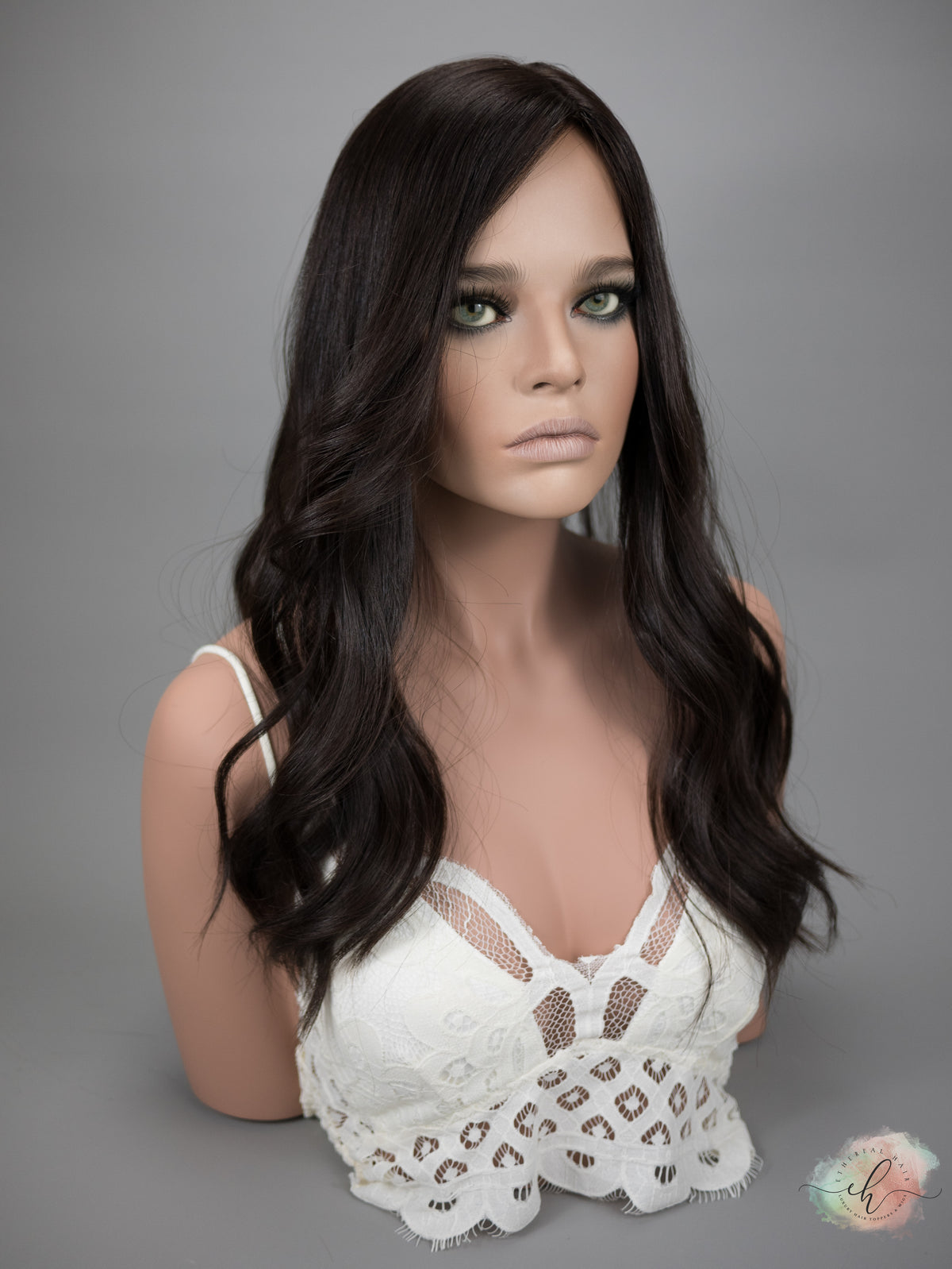 “LARK&quot; Premium Topper: Silk Top, Handtied Cap, 8x8, 22&quot;