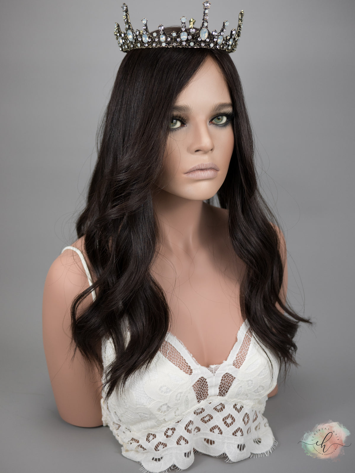 “LARK&quot; Premium Topper: Silk Top, Handtied Cap, 8x8, 22&quot;