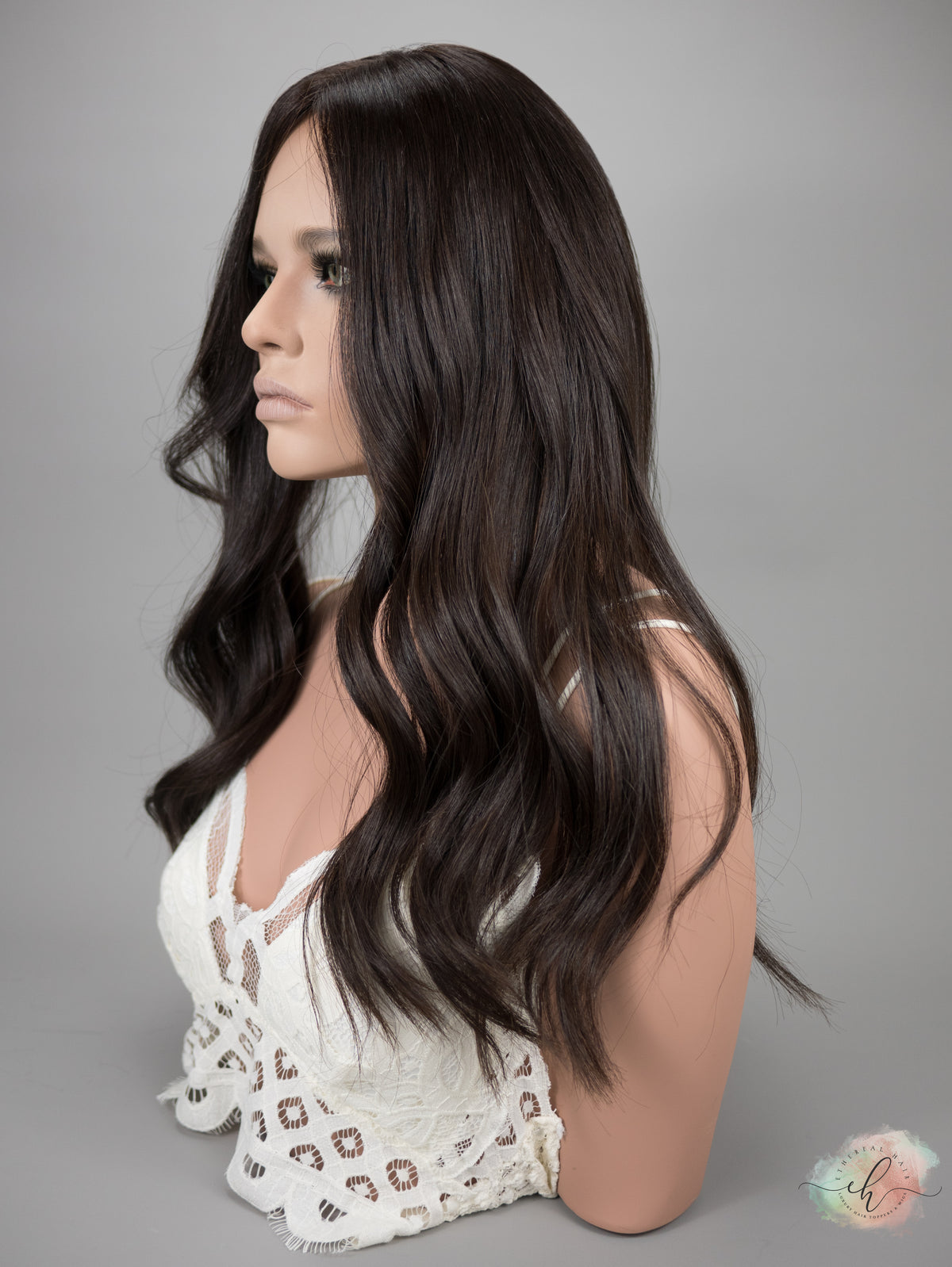 “LARK&quot; Premium Topper: Silk Top, Handtied Cap, 8x8, 22&quot;