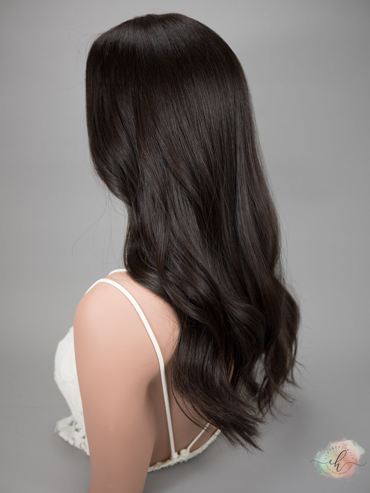 “LARK&quot; Premium Topper: Silk Top, Handtied Cap, 8x8, 22&quot;