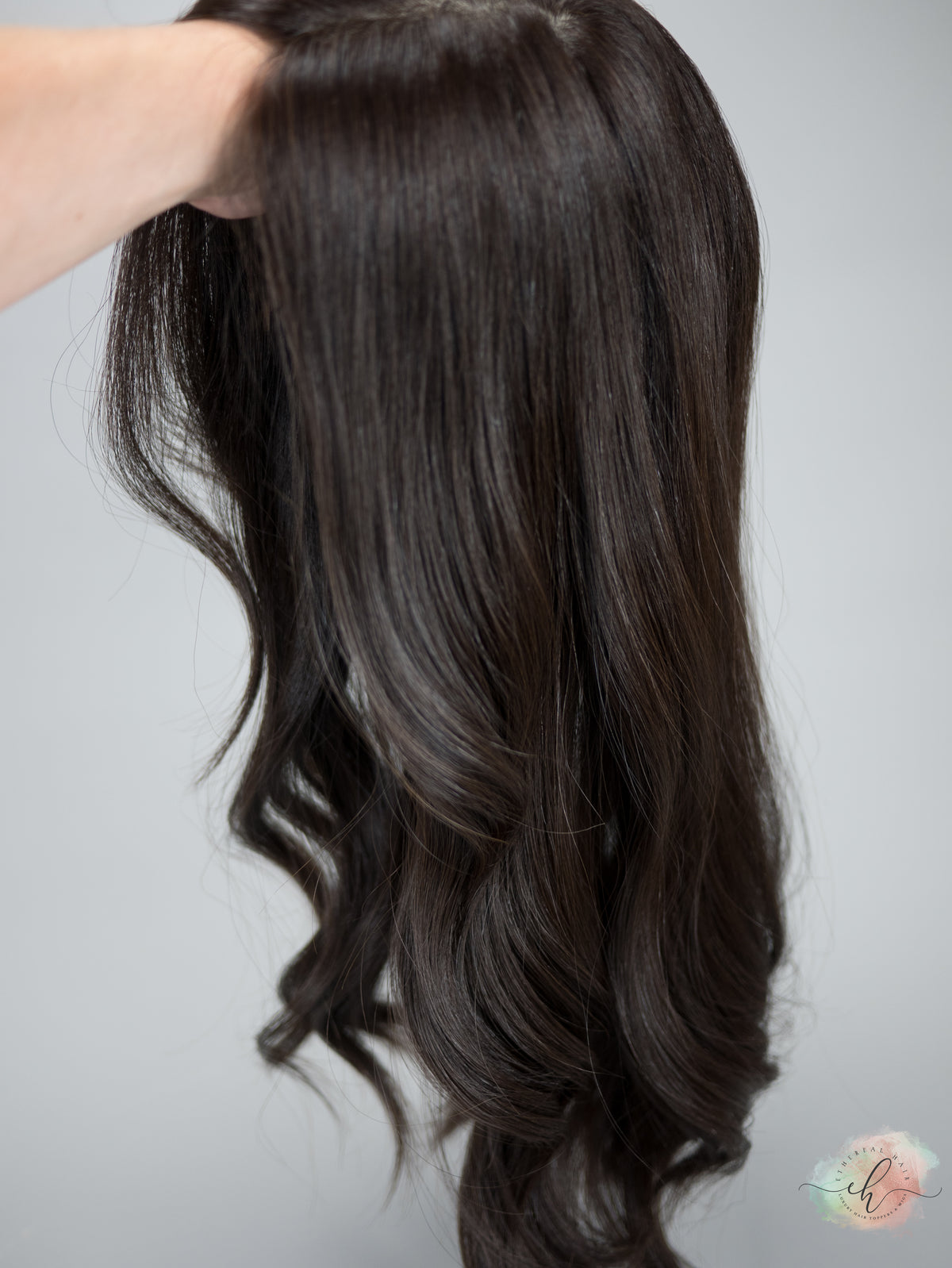 “LARK&quot; Premium Topper: Silk Top, Handtied Cap, 8x8, 22&quot;