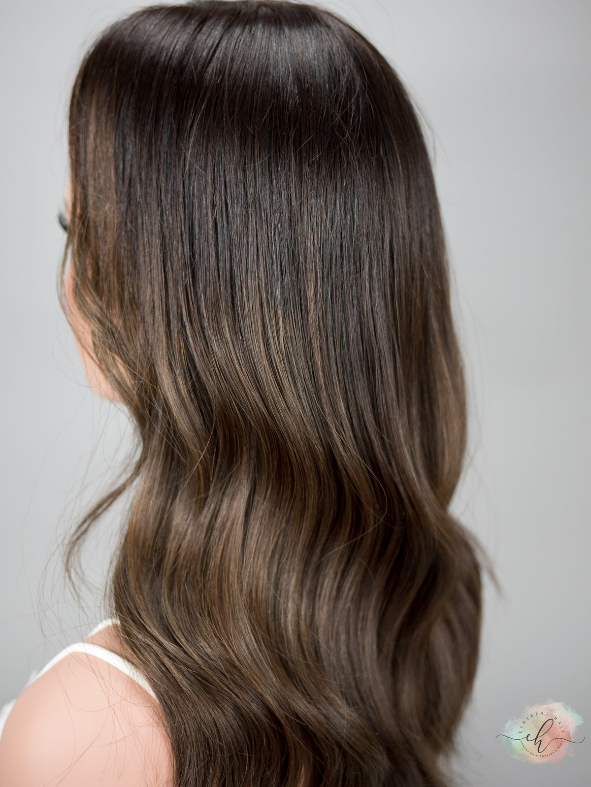 “ACORNS &amp; OAKS&quot; Exquisite Topper: Silk Top, 8x8, 18&quot;, Curtain Bangs