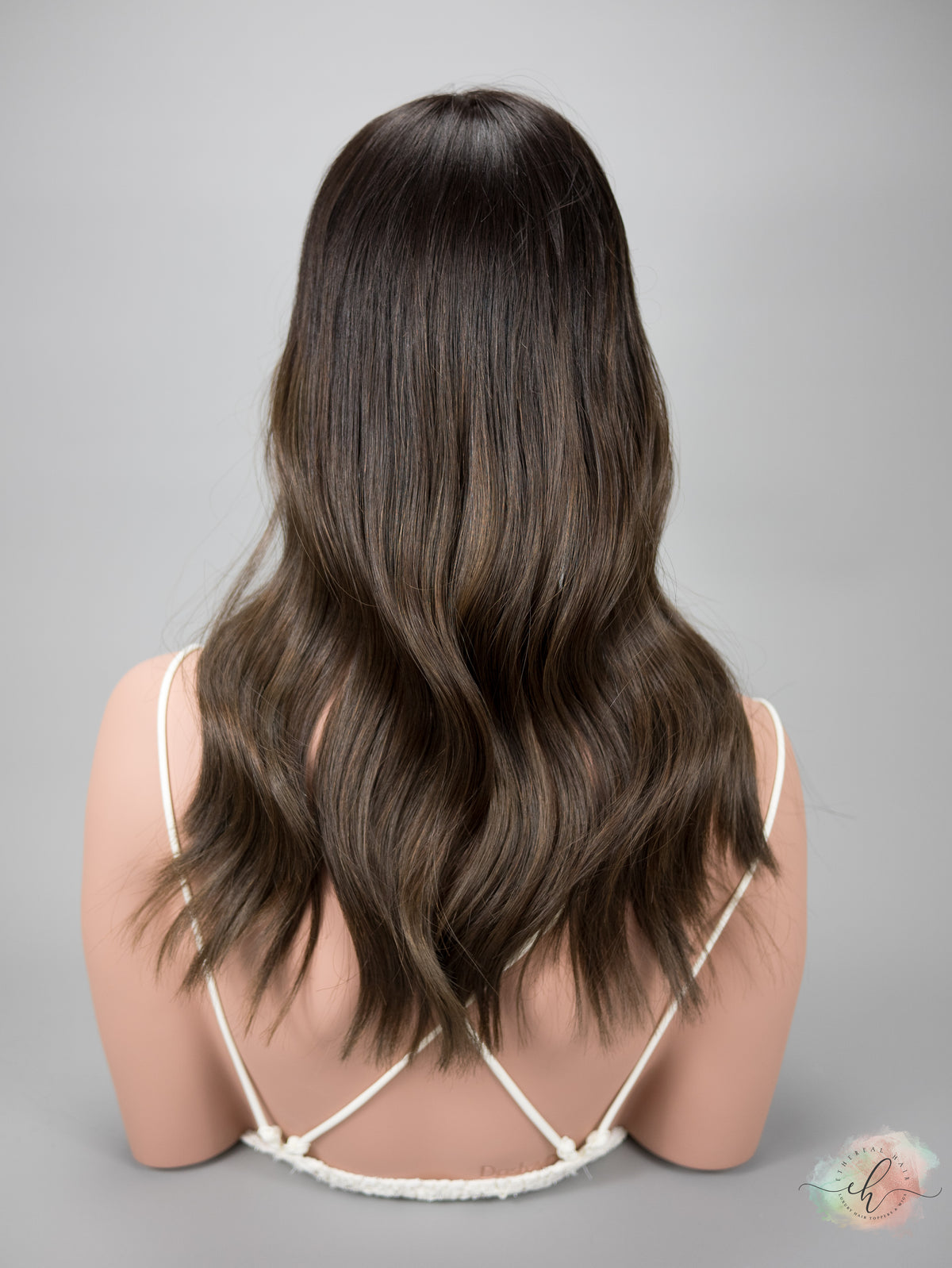 “ACORNS &amp; OAKS&quot; Exquisite Topper: Silk Top, 8x8, 18&quot;, Curtain Bangs