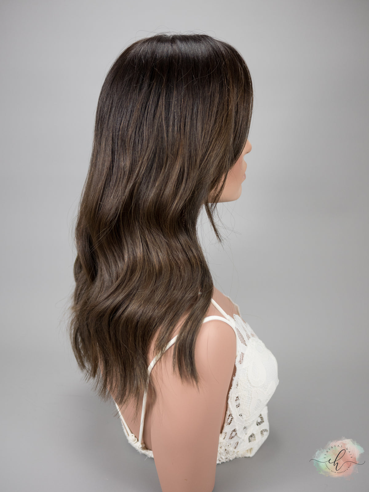 “ACORNS &amp; OAKS&quot; Exquisite Topper: Silk Top, 8x8, 18&quot;, Curtain Bangs