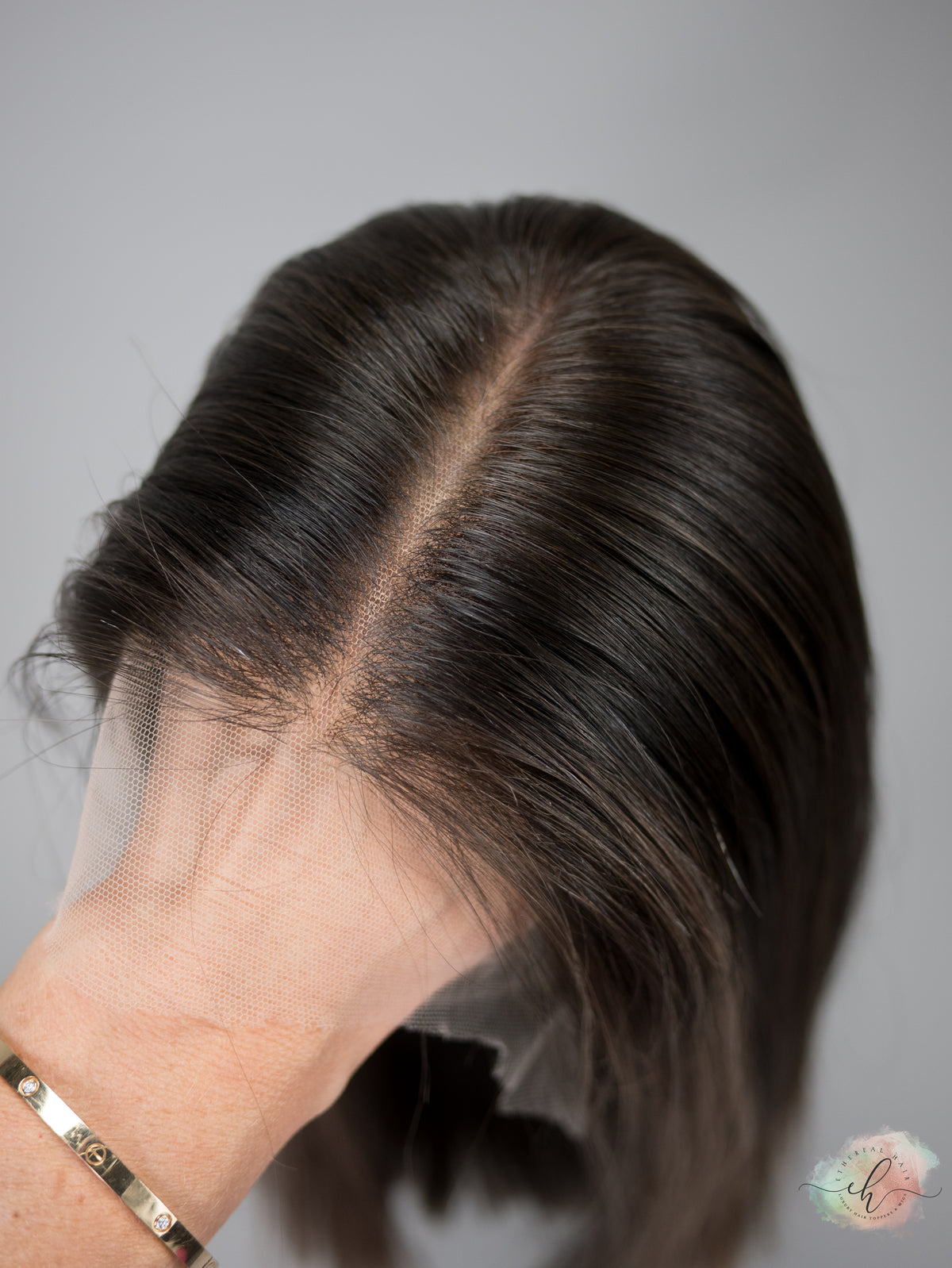 “SLOW BURN&quot; Exquisite Wig: Lace Top, Sz. S, 15&quot; Long Bob