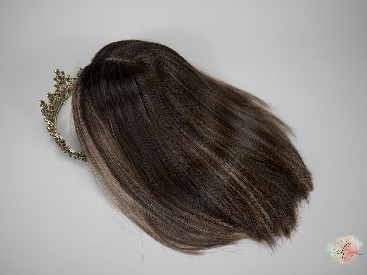 “SLOW BURN&quot; Exquisite Wig: Lace Top, Sz. S, 15&quot; Long Bob