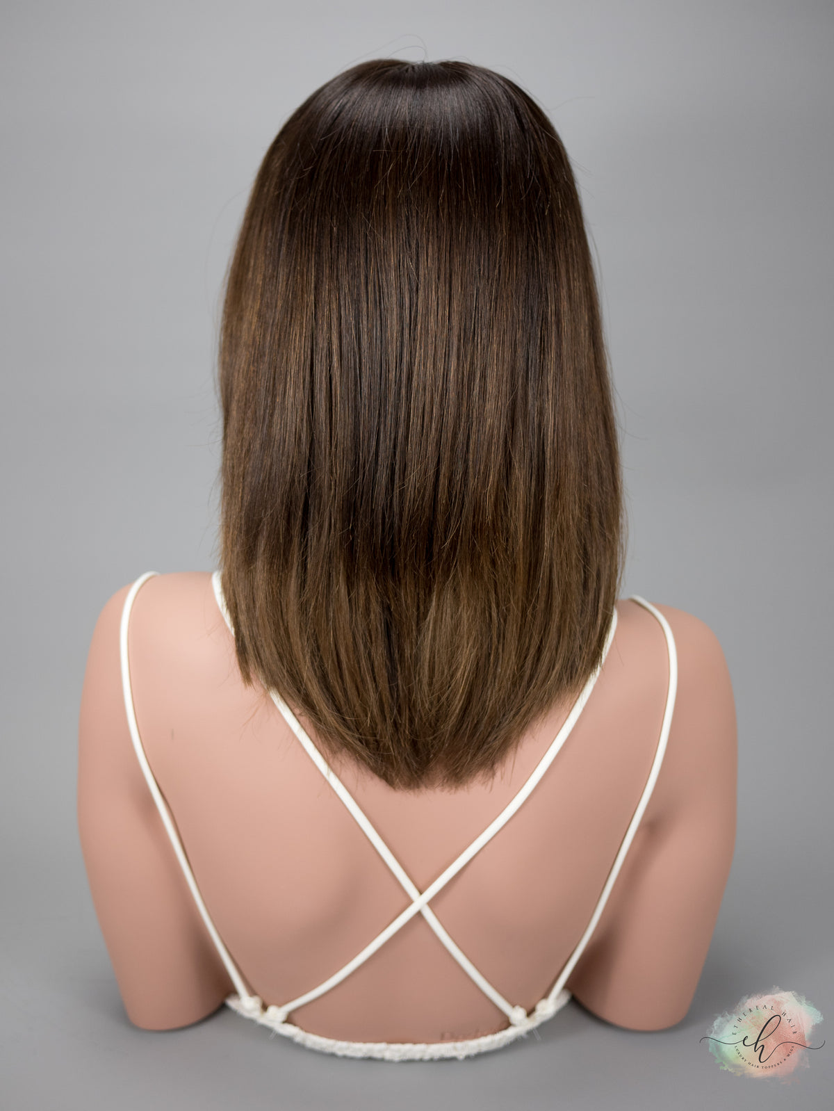 “BROWN SUGAR&quot; Exquisite Wig: Lace Top, Fully Handtied, Sz. S/M, 15&quot; Long Bob