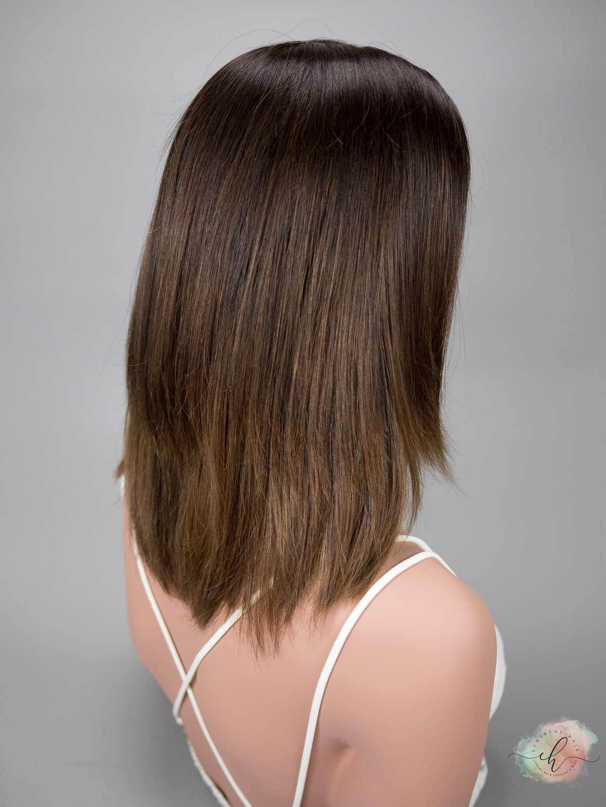 “BROWN SUGAR&quot; Exquisite Wig: Lace Top, Fully Handtied, Sz. S/M, 15&quot; Long Bob