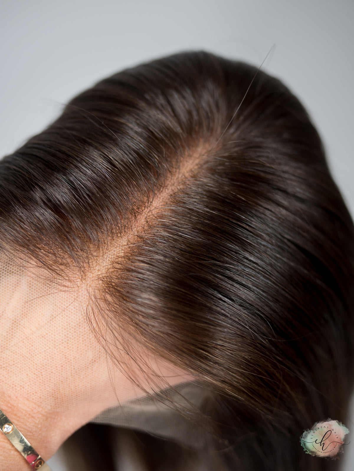 “BROWN SUGAR&quot; Exquisite Wig: Lace Top, Fully Handtied, Sz. S/M, 15&quot; Long Bob