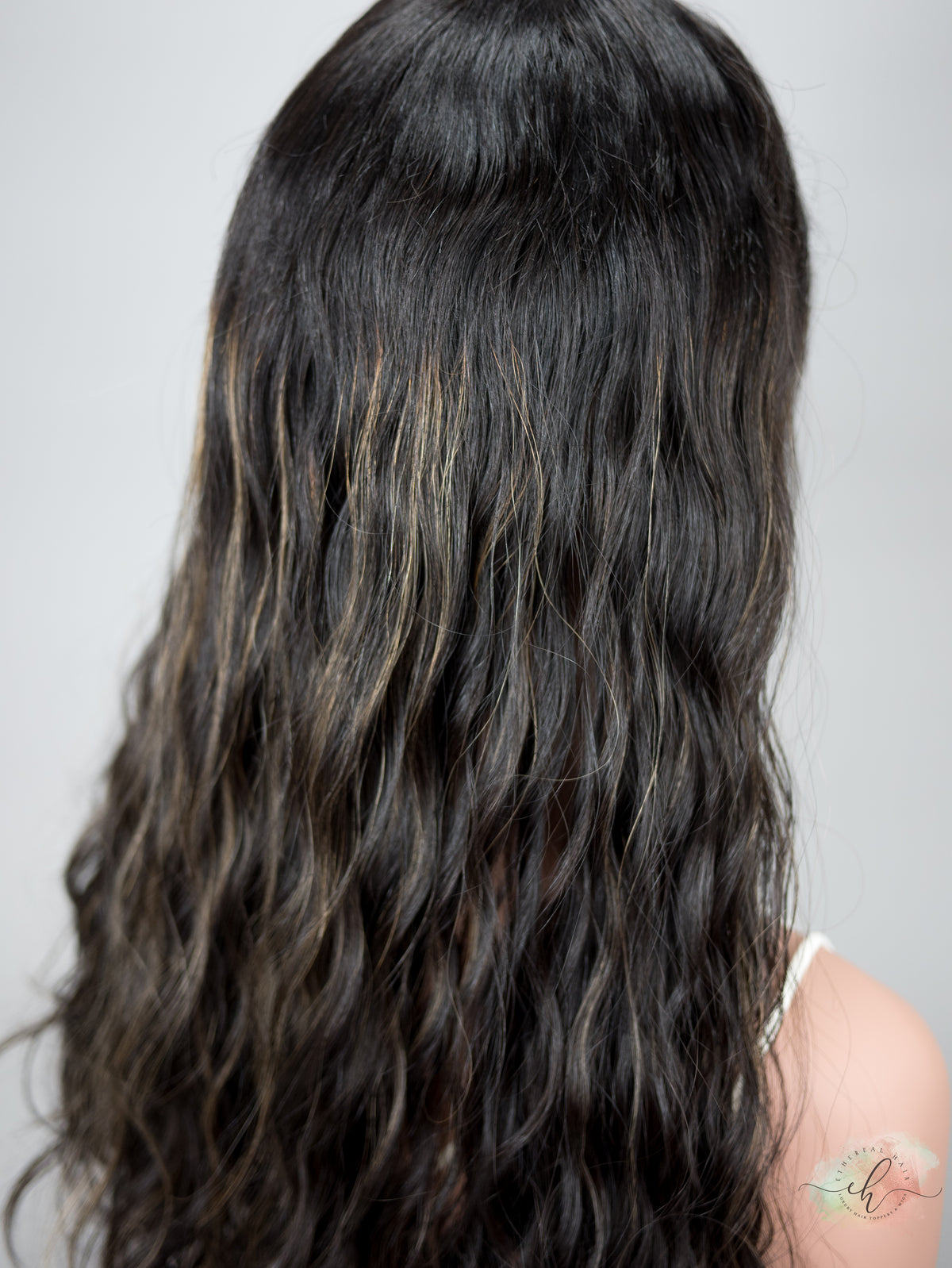 “RAVEN HIGHLIGHT&quot; Premium Topper: Silk Top, 9x9, 25&quot;, Curly