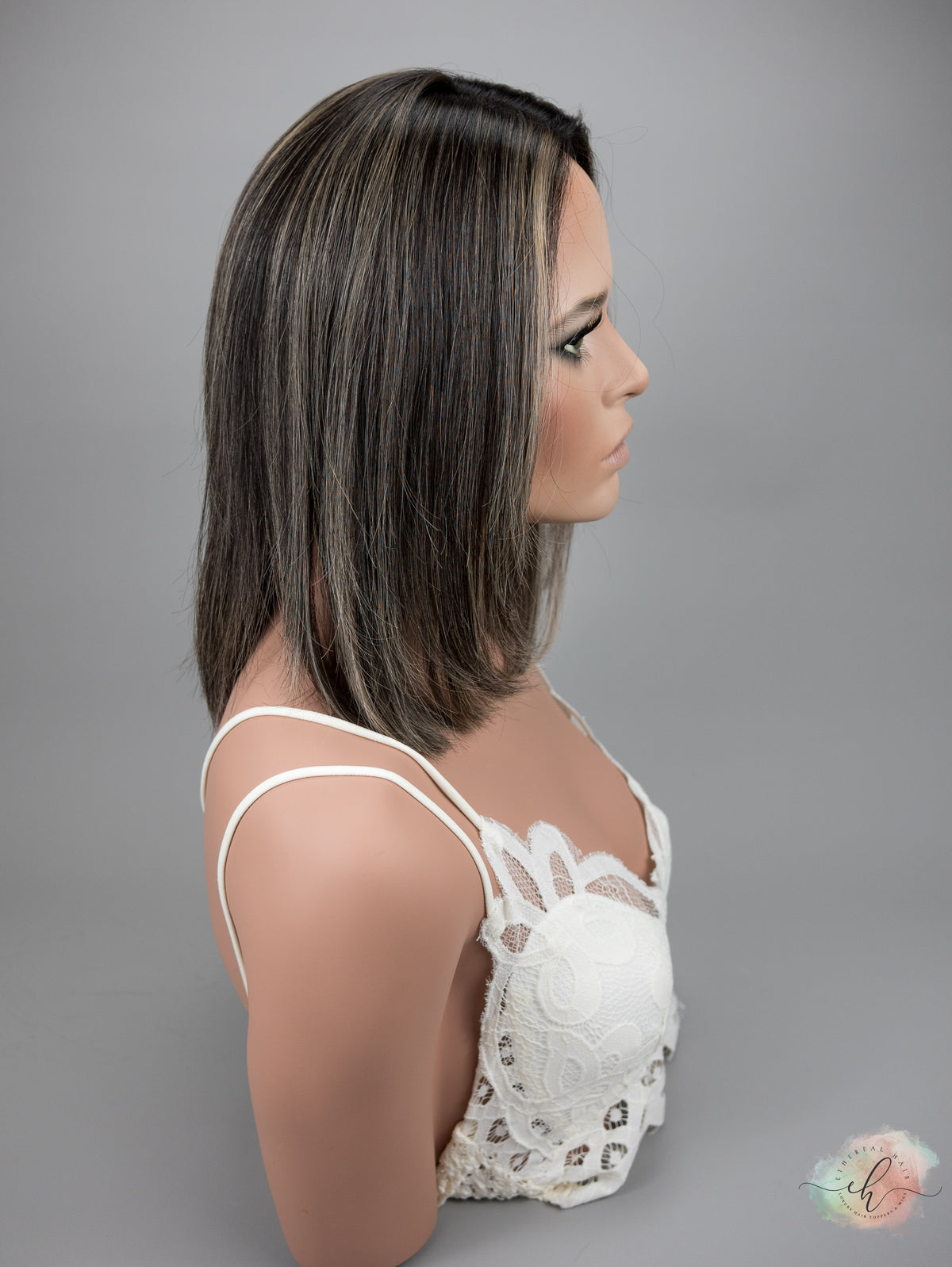 “YOU OUGHTA KNOW&quot; Exquisite Topper: Silk Top, 8x8, 14&quot;, Curtain Bangs